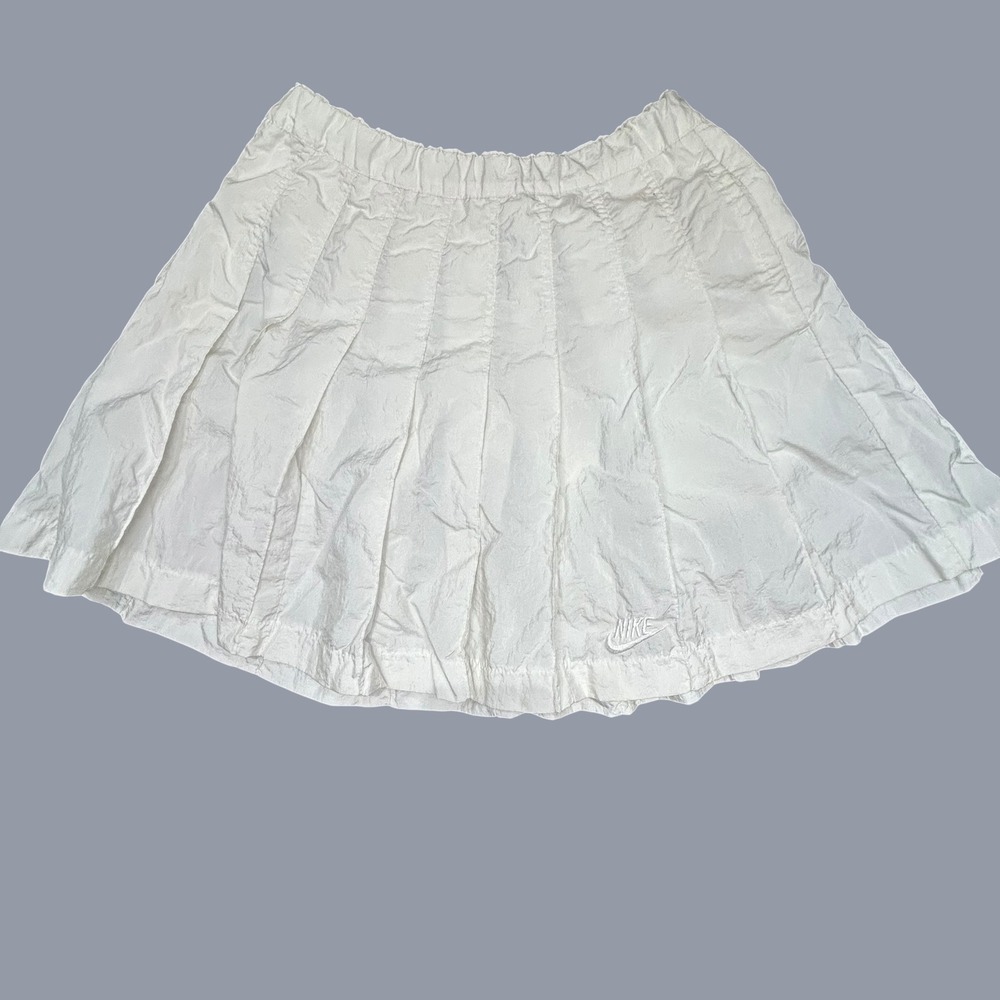 Vintage Nike Blokette Pleated Mini Skirt S M 8 Sporty Coquette White Tenniscore - Picture 2 of 8